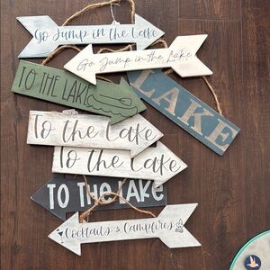 Rustic Lake-Themed Arrows, 8 Total, Handpainted